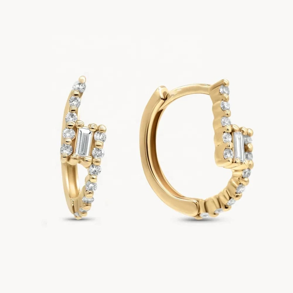 Olivia Cross Huggies 18k Gold Vermeil