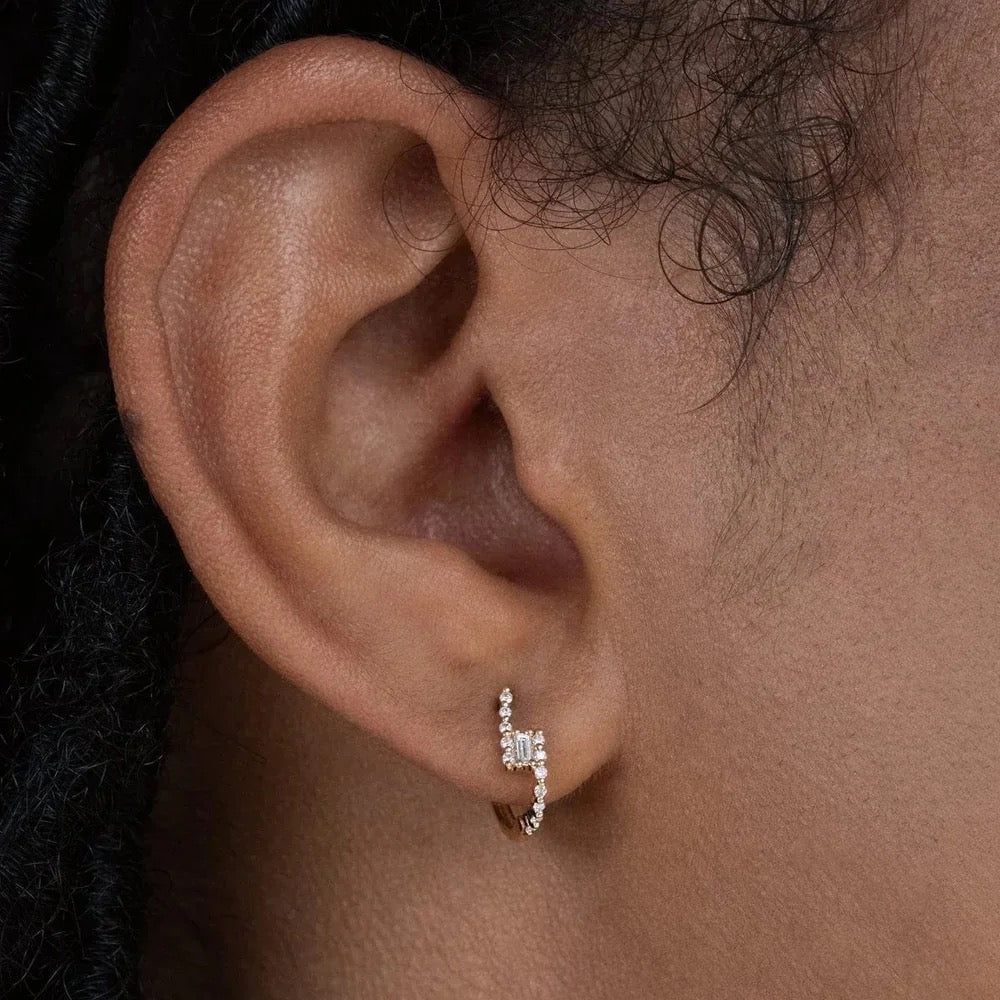 Olivia Cross Huggies 18k Gold Vermeil